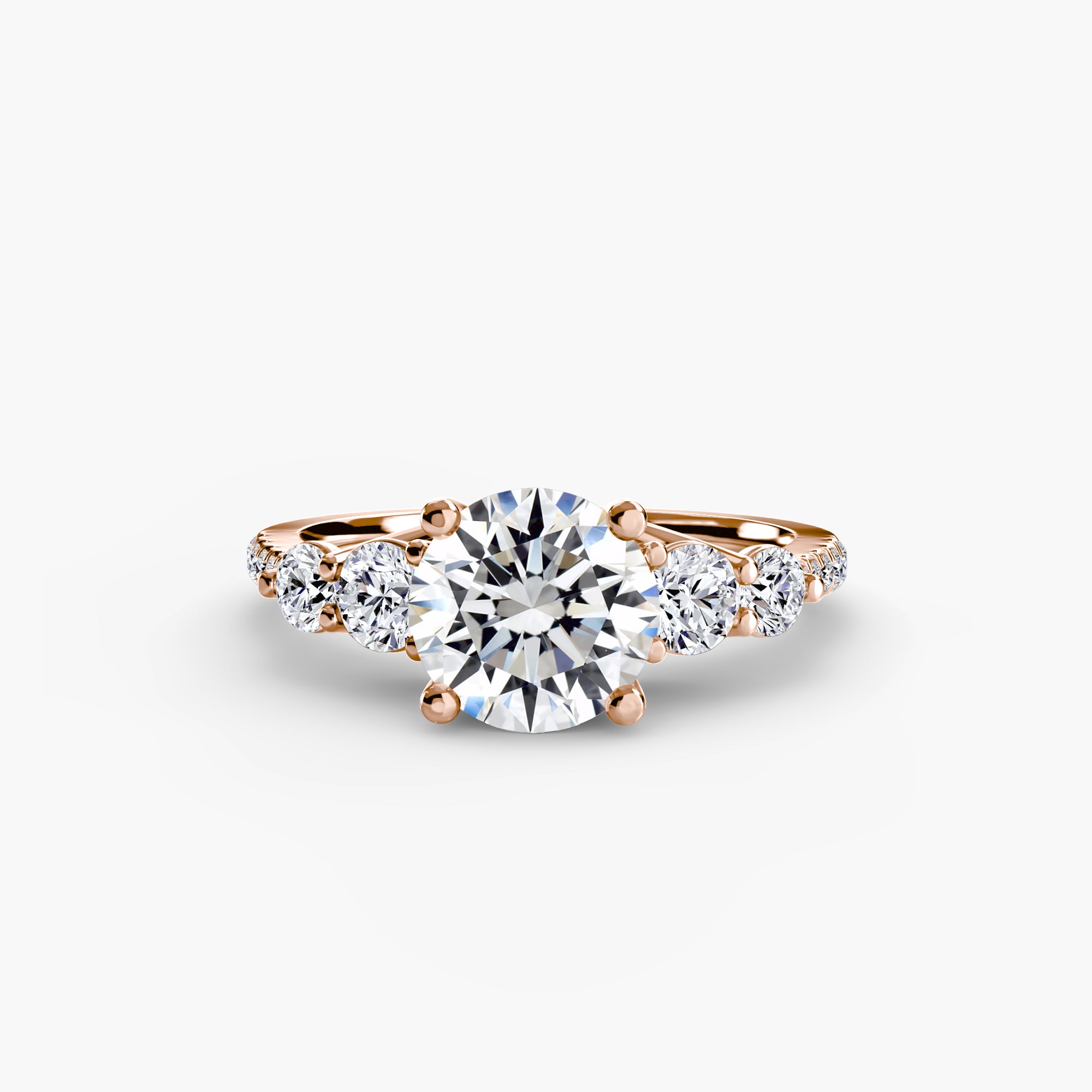 Five Stone Ring with Pavé Band
