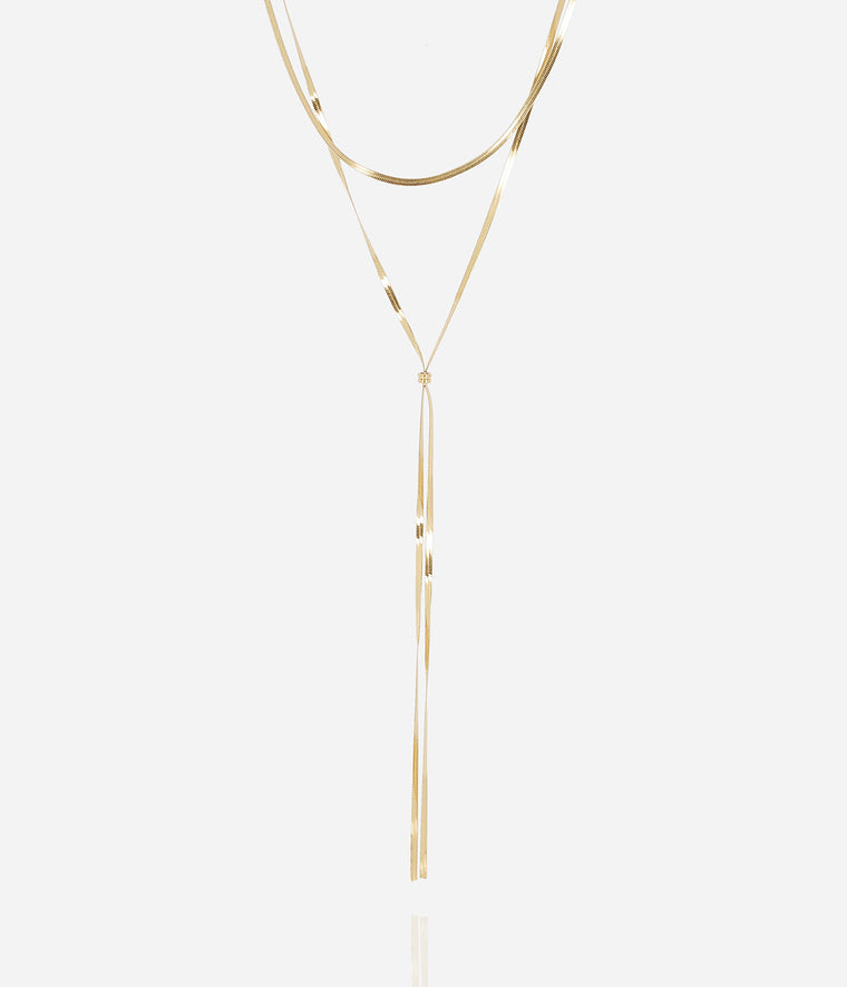 Zag Bijoux Multi Row Lariat Necklace