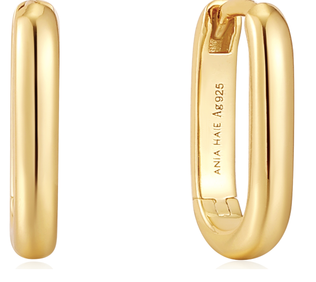 Gold Oval Hoop Earrings E048-04G