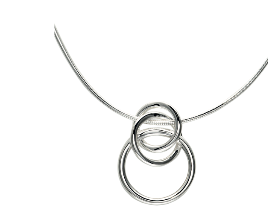 Silver Triple Loop Pendant with Chain MK-613/SIL