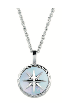 Load image into Gallery viewer, Mother of Pearl Reversible Pendant with Chain MK-932
