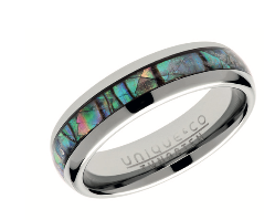 Ladies Tungsten ring with Abalone Shell Inlay TUR-99