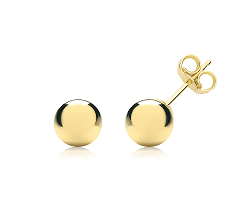 9ct Gold 6mm Ball Stud Earrings