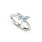 SHINE ME UP ring in 925 silver and cubic zirconia White/Light Blue Dragonfly