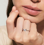 SHINE ME UP ring in 925 silver and cubic zirconia White/Light Blue Dragonfly