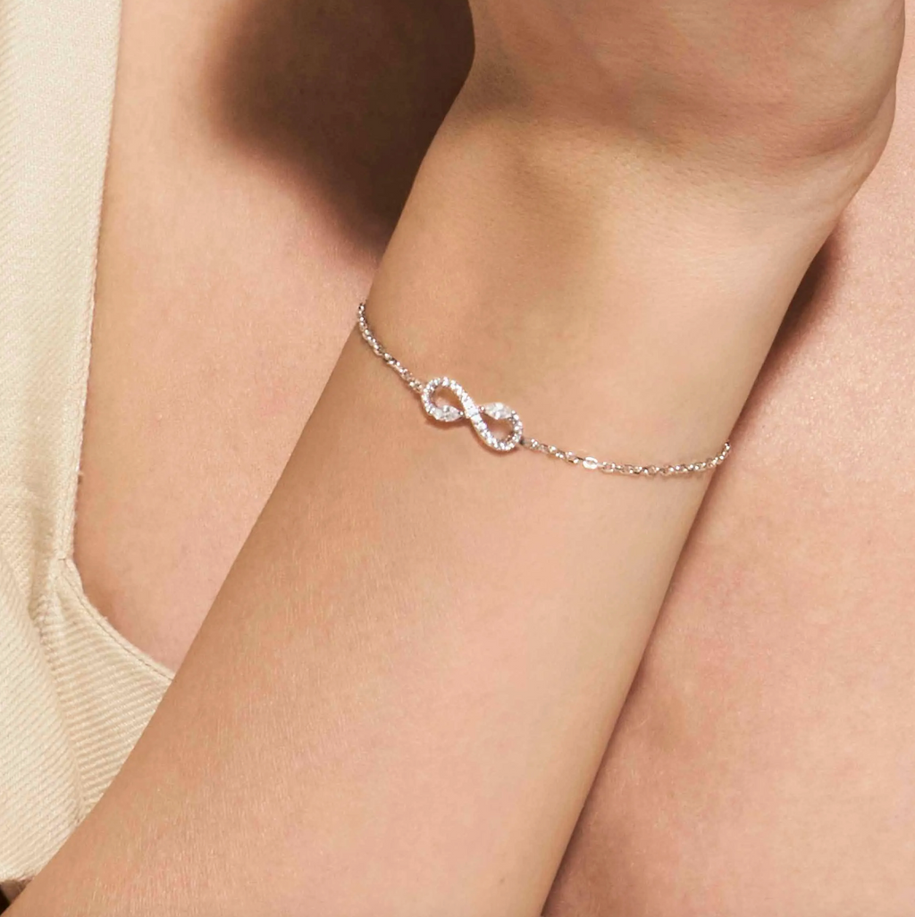 SHINE ME UP bracelet in 925 silver and cubic zirconia White Infinity