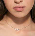 SHINE ME UP necklace in 925 silver and cubic zirconia White Infinity