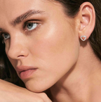 SHINE ME UP earrings in 925 silver and cubic zirconia White/Pink Heart