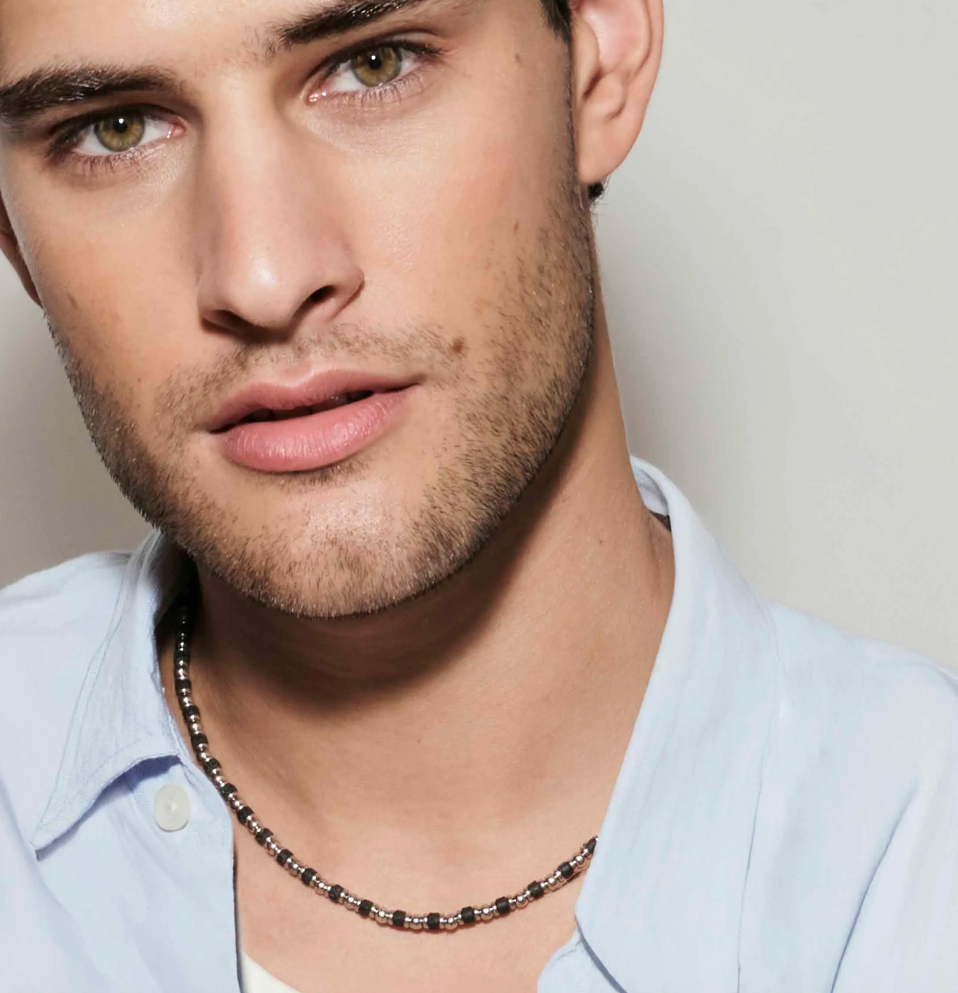 INSTINCTSTYLE Sea Edition necklaces in steel and natural stones LAVA STONE