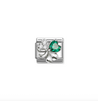 Nomination Silver CZ Green Clover