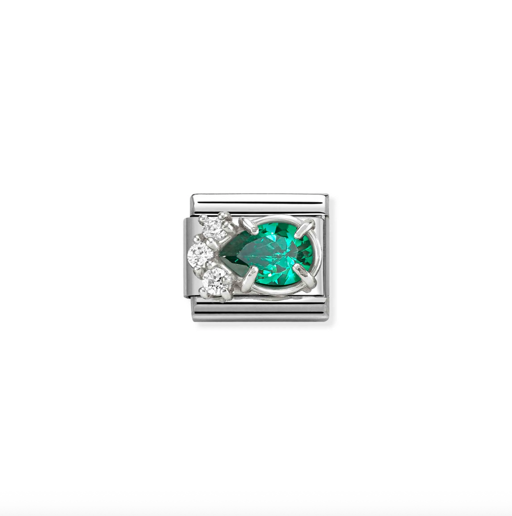 Nomination Silver CZ Green drop