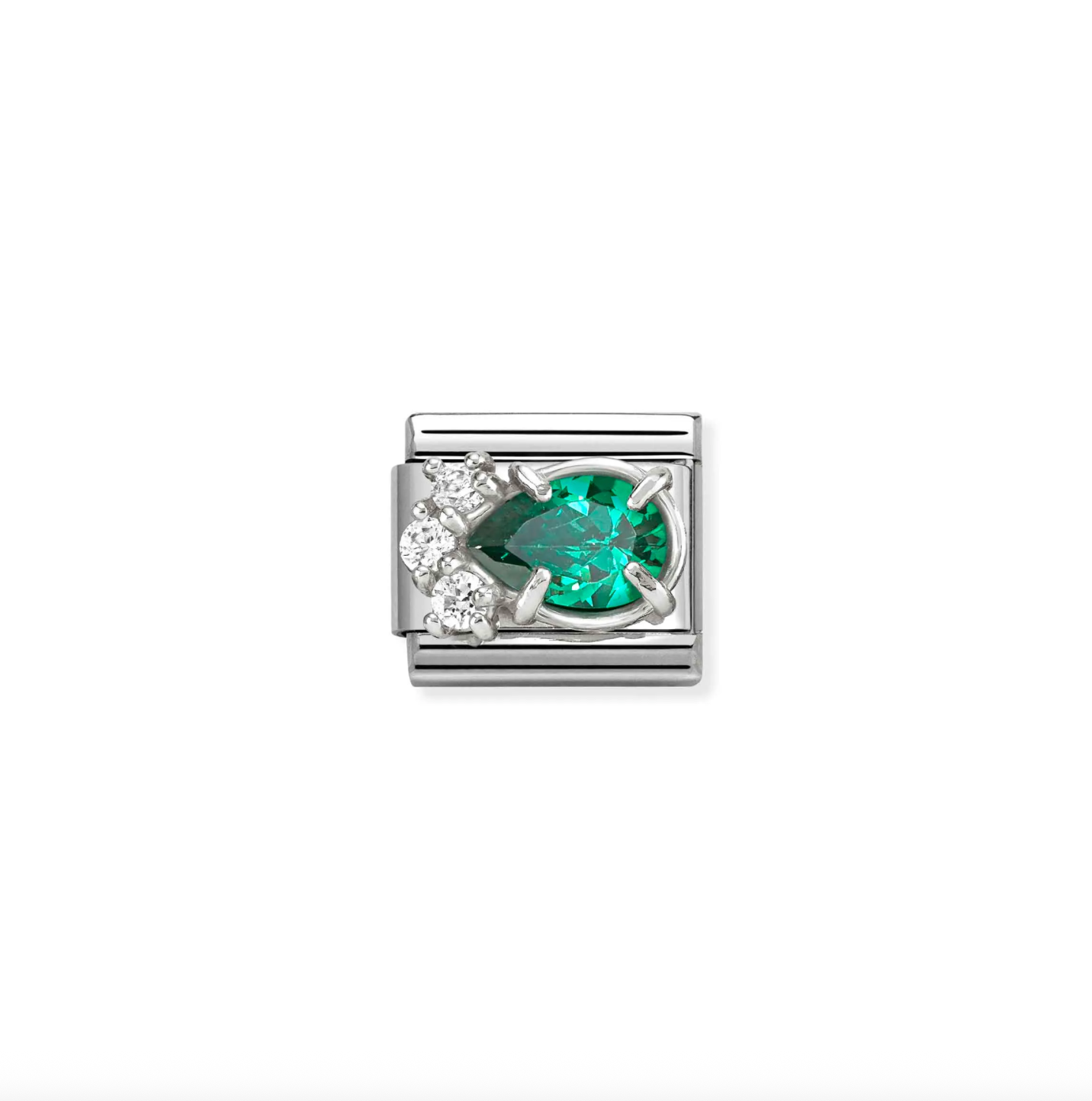 Nomination Silver CZ Green drop