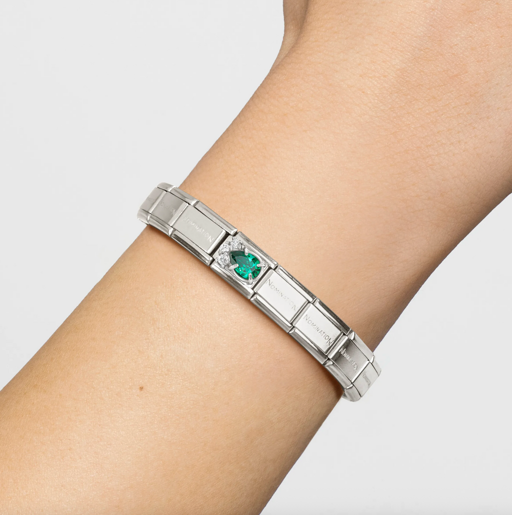 Nomination Silver CZ Green drop