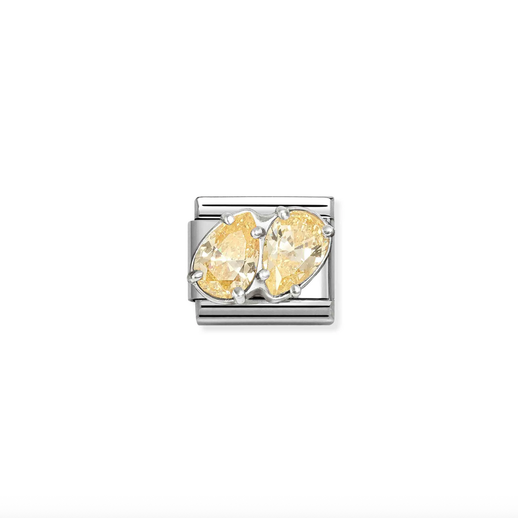 Nomination Silver CZ Yellow double drops