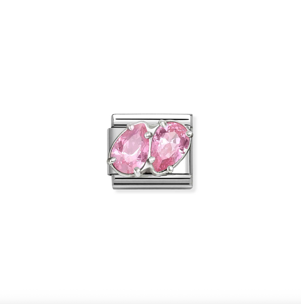 Nomination Silver CZ Pink double drops
