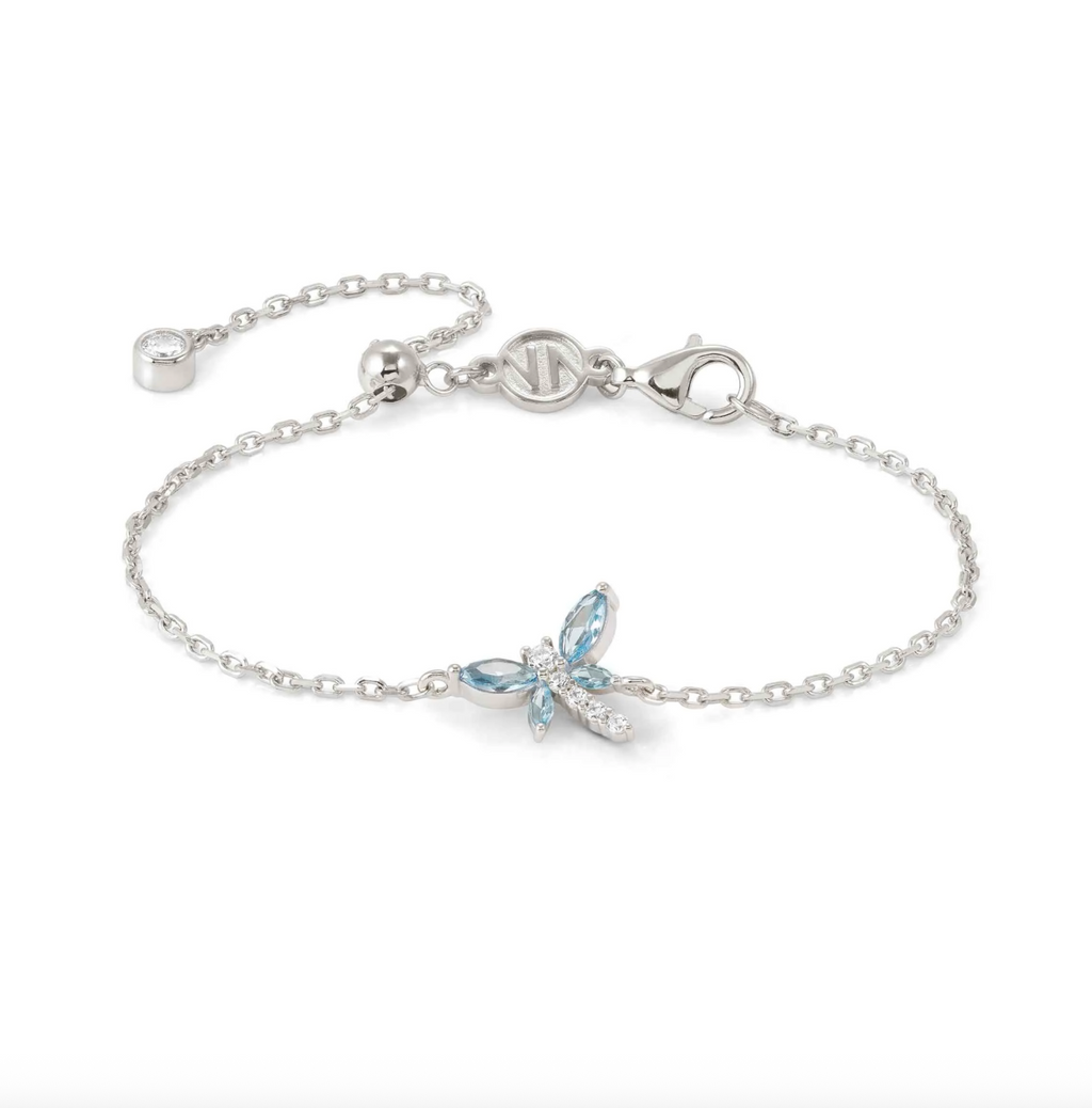 SHINE ME UP bracelet in 925 silver and cubic zirconia Blue Dragonfly Bracelet