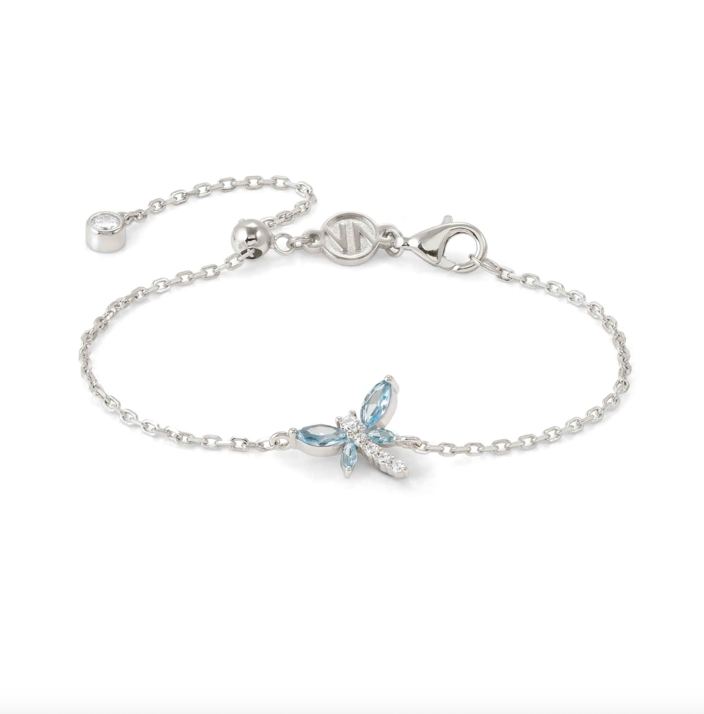 SHINE ME UP bracelet in 925 silver and cubic zirconia Blue Dragonfly Bracelet