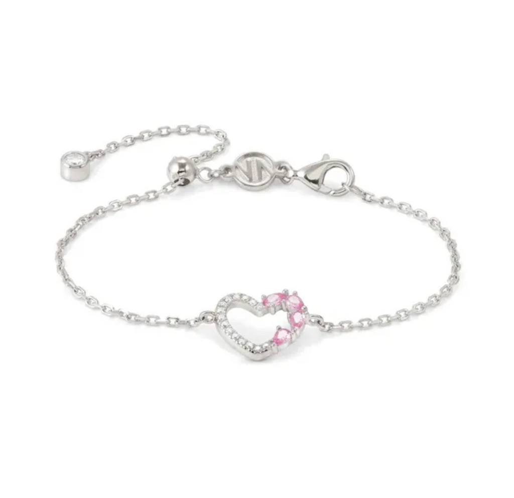 SHINE ME UP bracelet in 925 silver and cubic zirconia Heart With Pink CZ