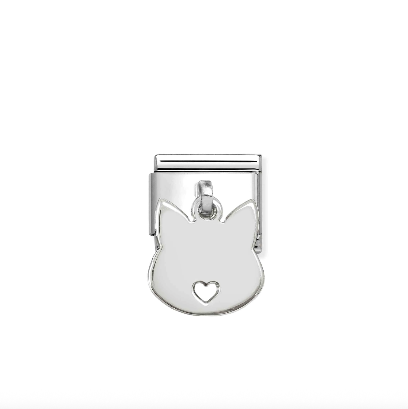 Nomination Silver Hanging Cat Charm