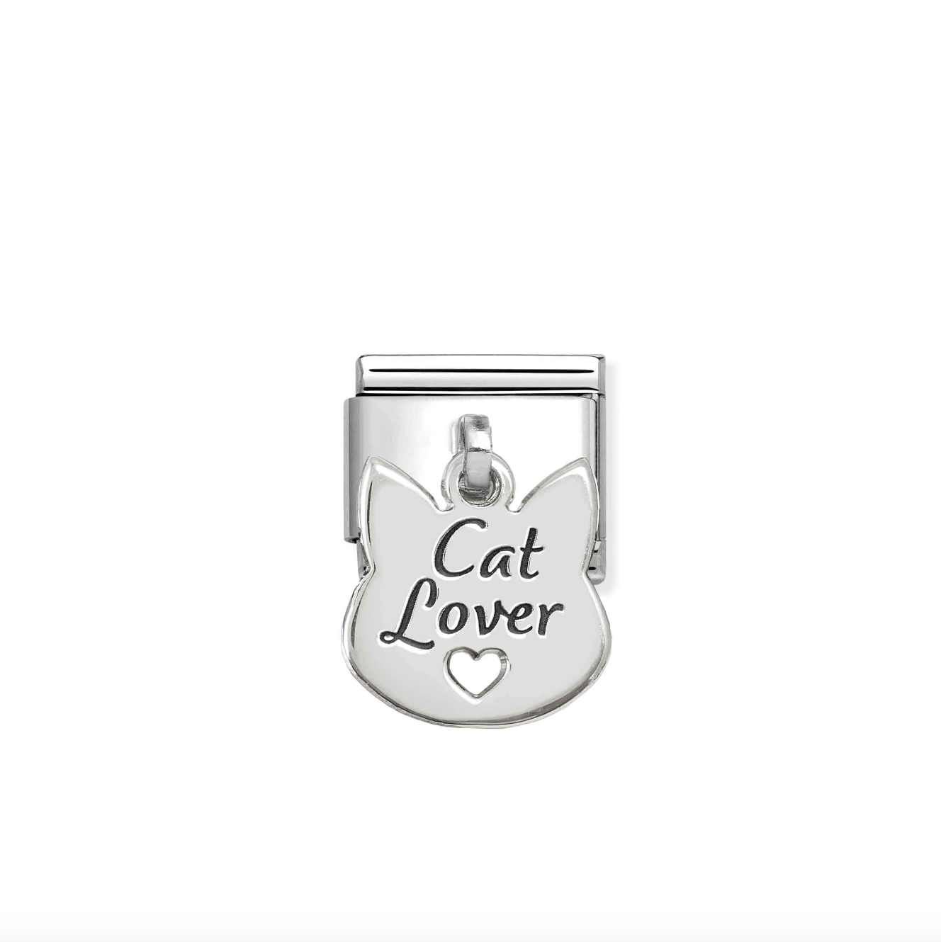Nomination Silver Hanging Cat Lover Charm