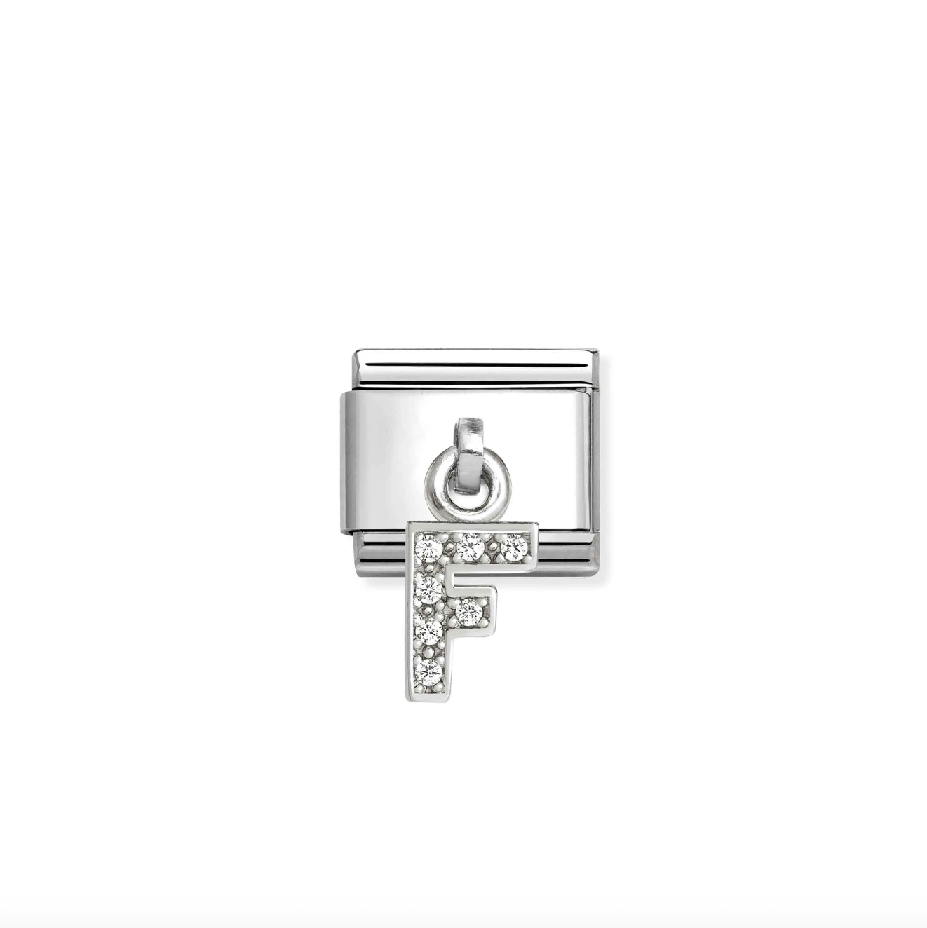 Nomination Silver CZ Hanging Letter F