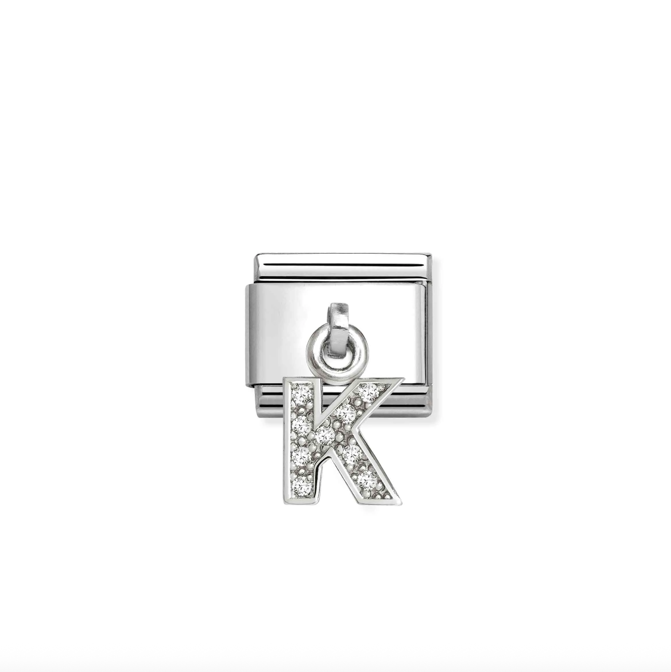 Nomination Silver CZ Hanging Letter K