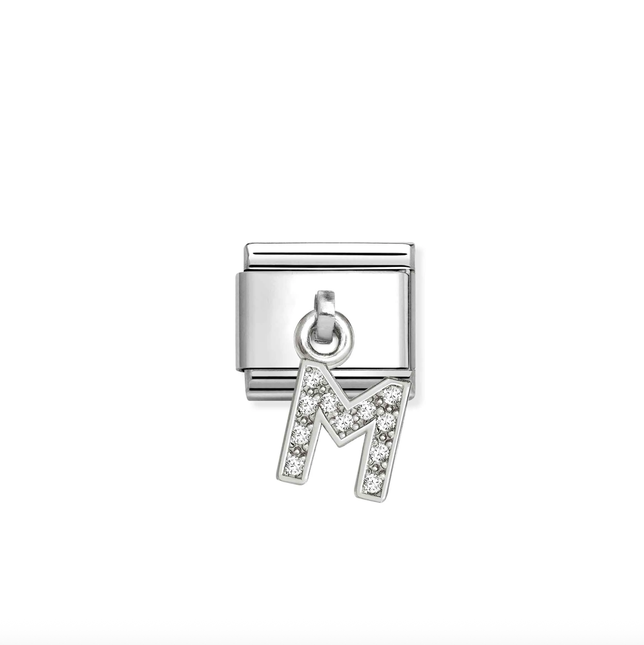 Nomination Silver CZ Hanging Letter M