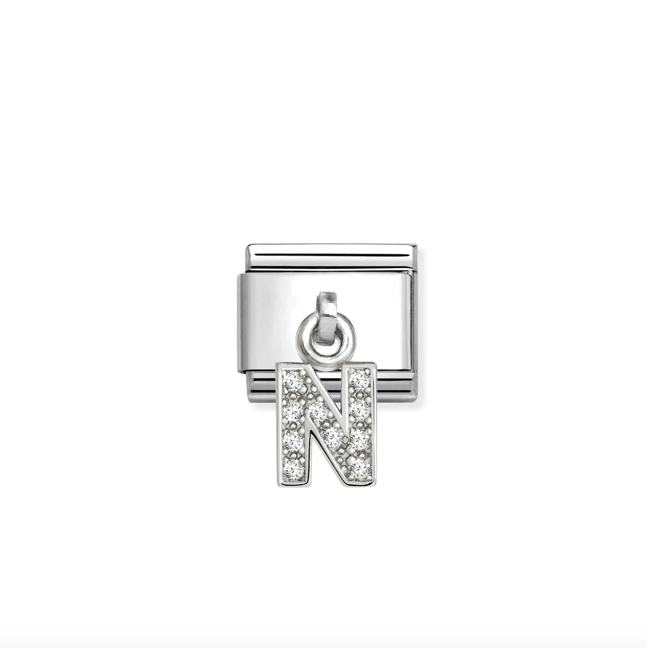 Nomination Silver CZ Hanging Letter N