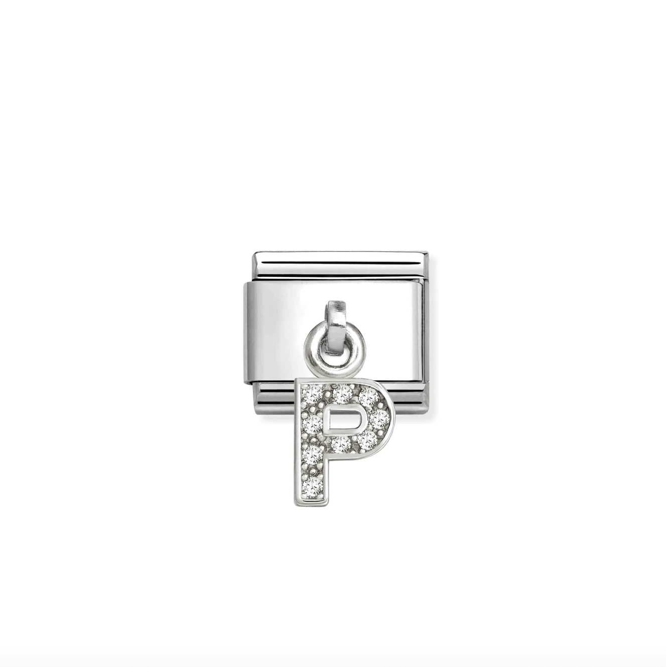 Nomination Silver CZ Hanging Letter P