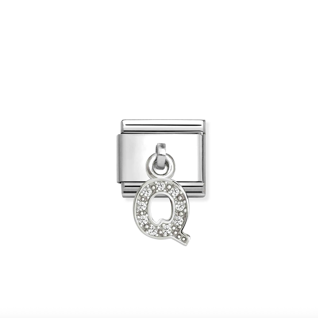 Nomination Silver CZ Hanging Letter Q