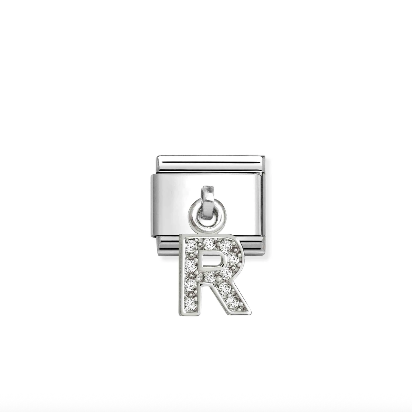 Nomination Silver CZ Hanging Letter R