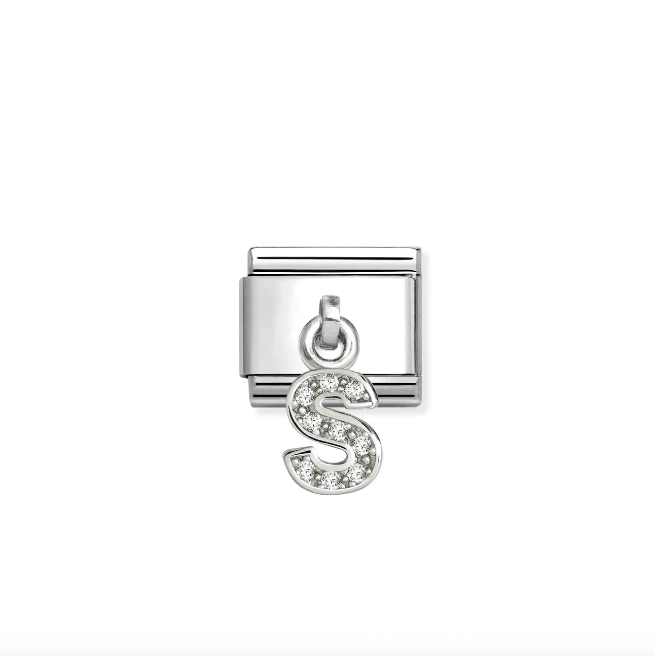 Nomination Silver CZ Hanging Letter S