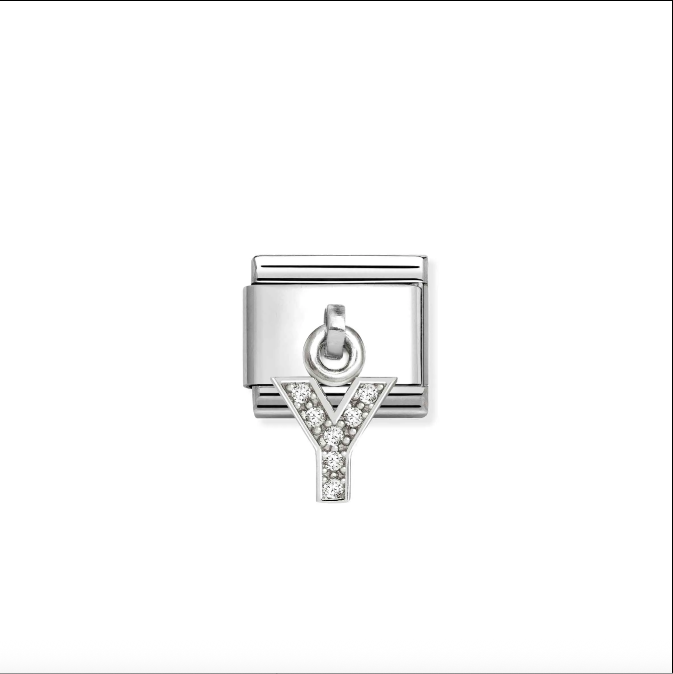Silver charm with letter 'Y' 