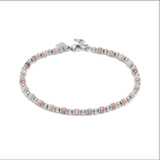 INSTINCTSTYLE Sea Edition anklets in steel and natural stones Pink Jade