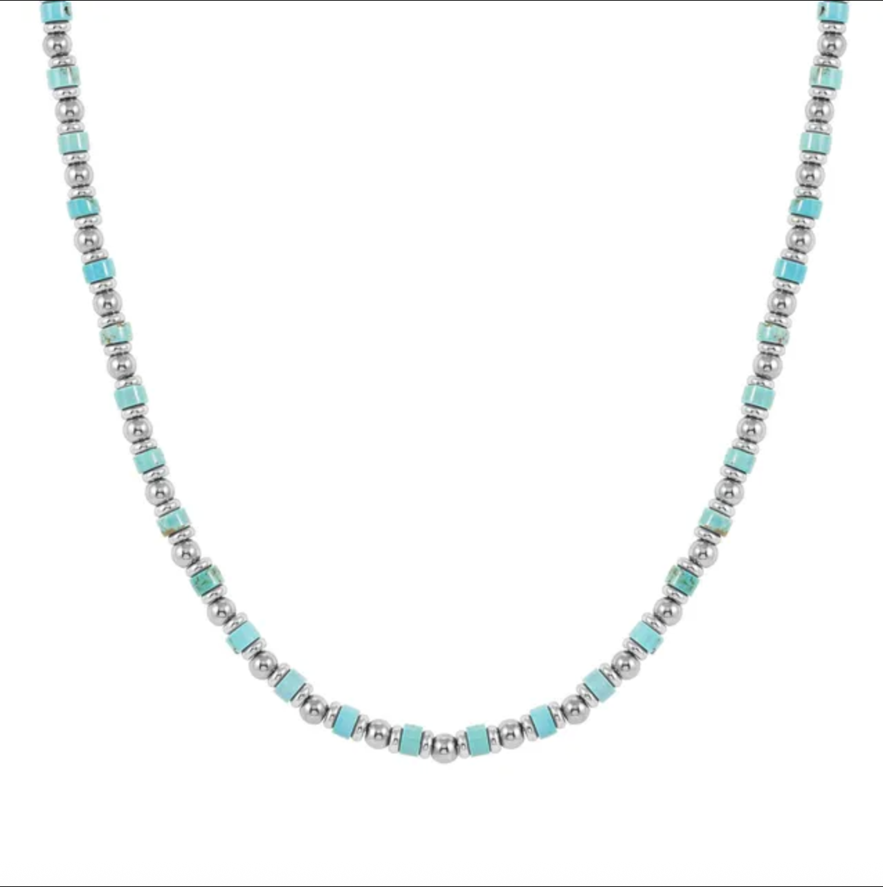 INSTINCTSTYLE Sea Edition necklaces in steel and natural stones Turquoise