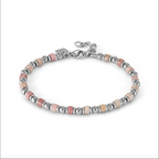 INSTINCTSTYLE Sea Edition bracelet in steel and natural stones Pink Jade