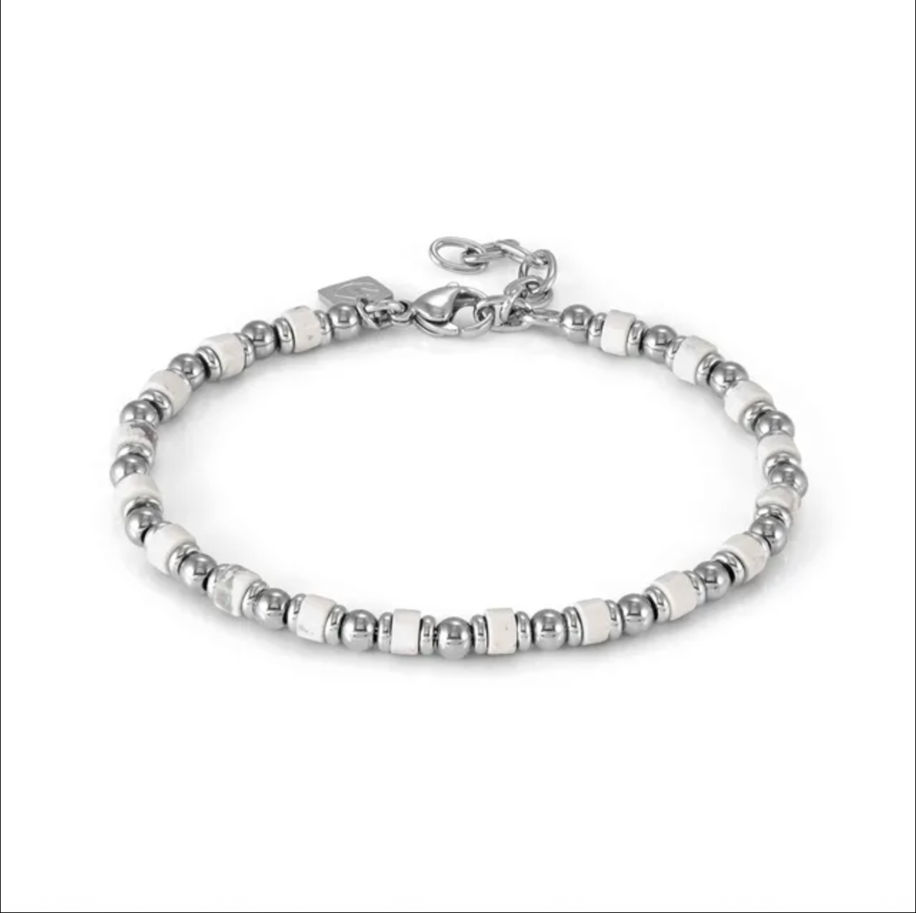 INSTINCTSTYLE Sea Edition bracelet in steel and natural stones White Turquoise