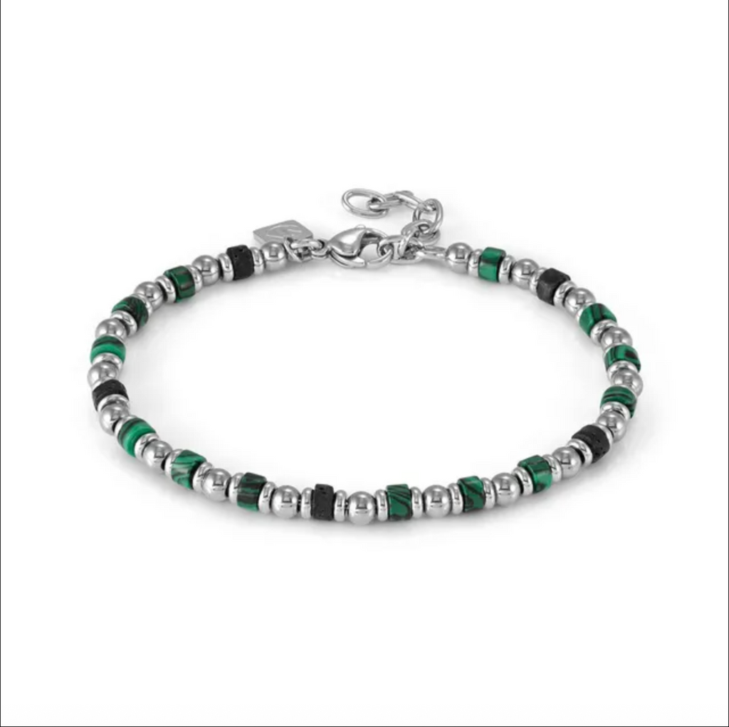 INSTINCTSTYLE Sea Edition bracelet in steel and natural stones Green Aventurine