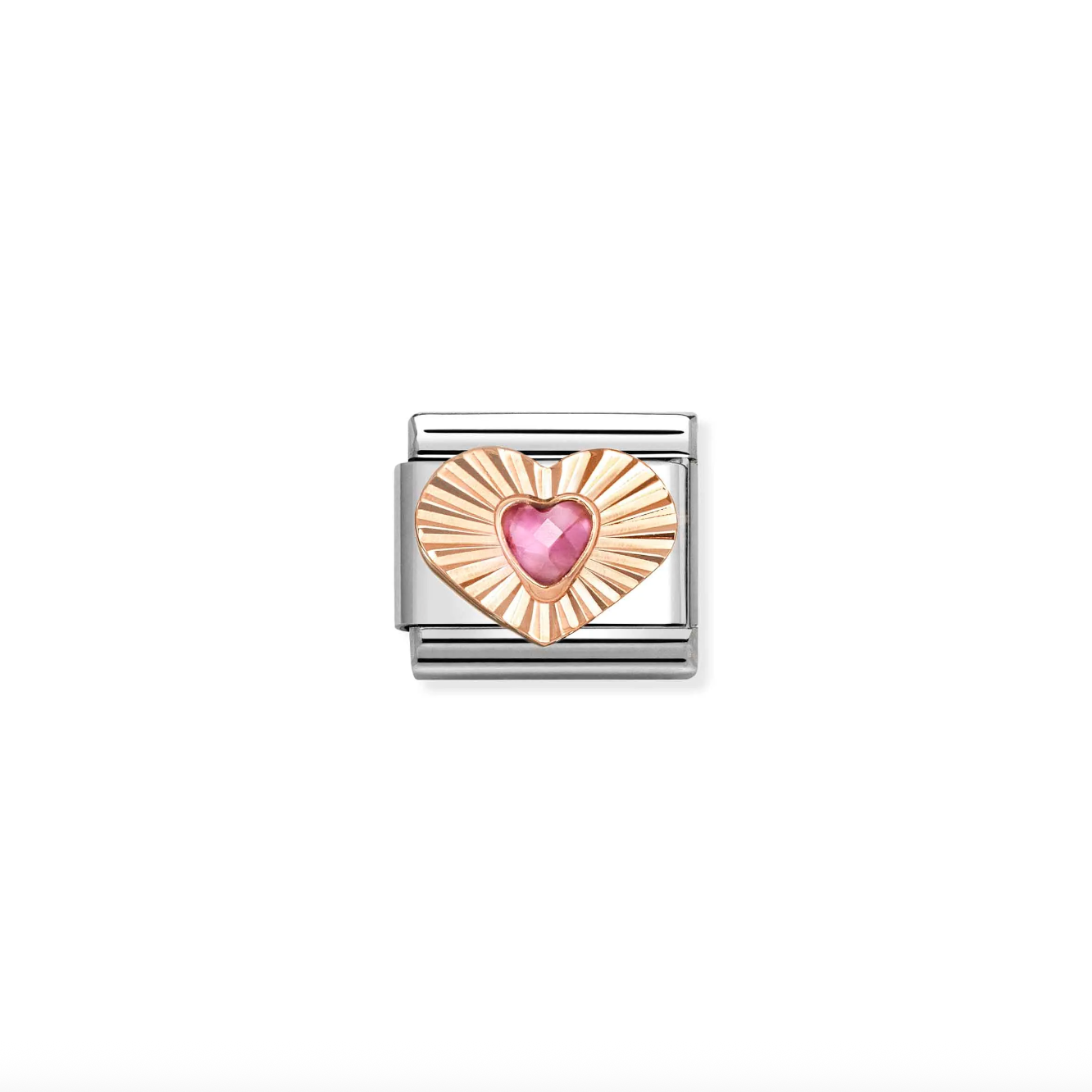 Nomination 9ct Gold Heart with Pink cz charm
