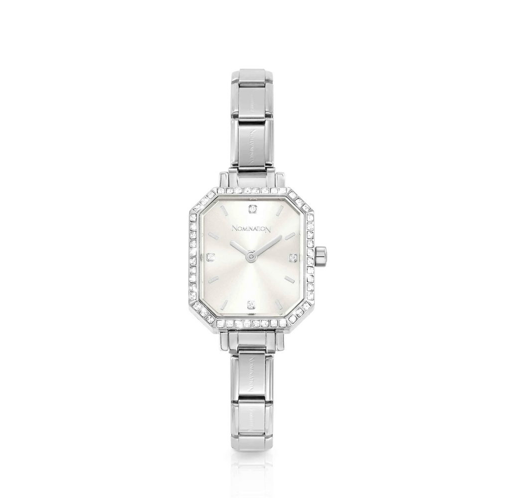 Nomination Paris Rectangular watch Silver with Stones