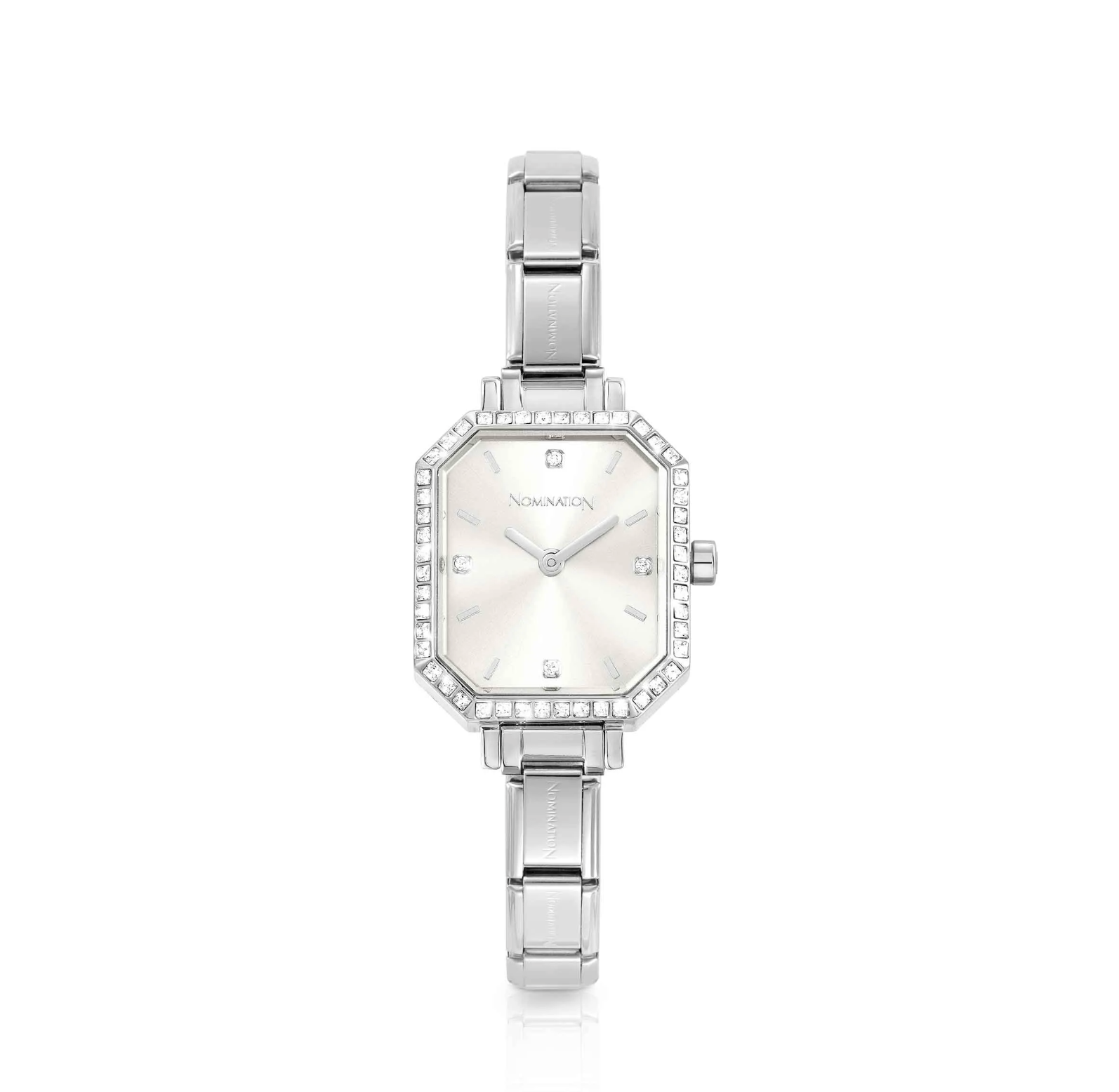 Nomination Paris Rectangular watch Silver with Stones