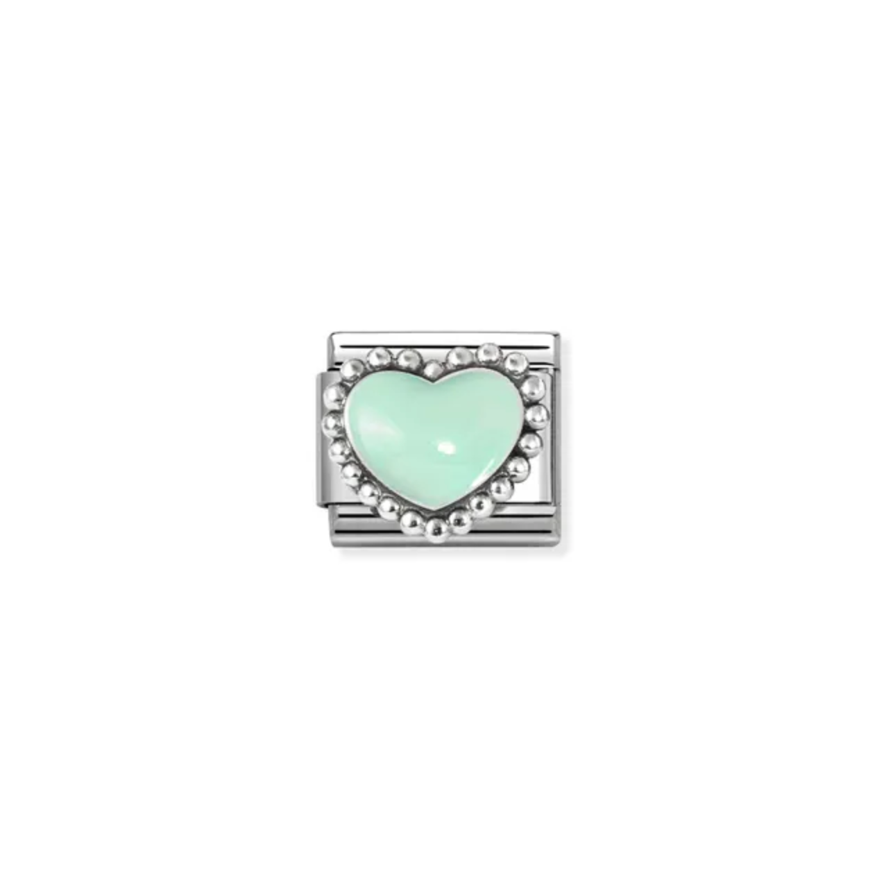 Nomination Classic Silver Pastel Green Heart Charm