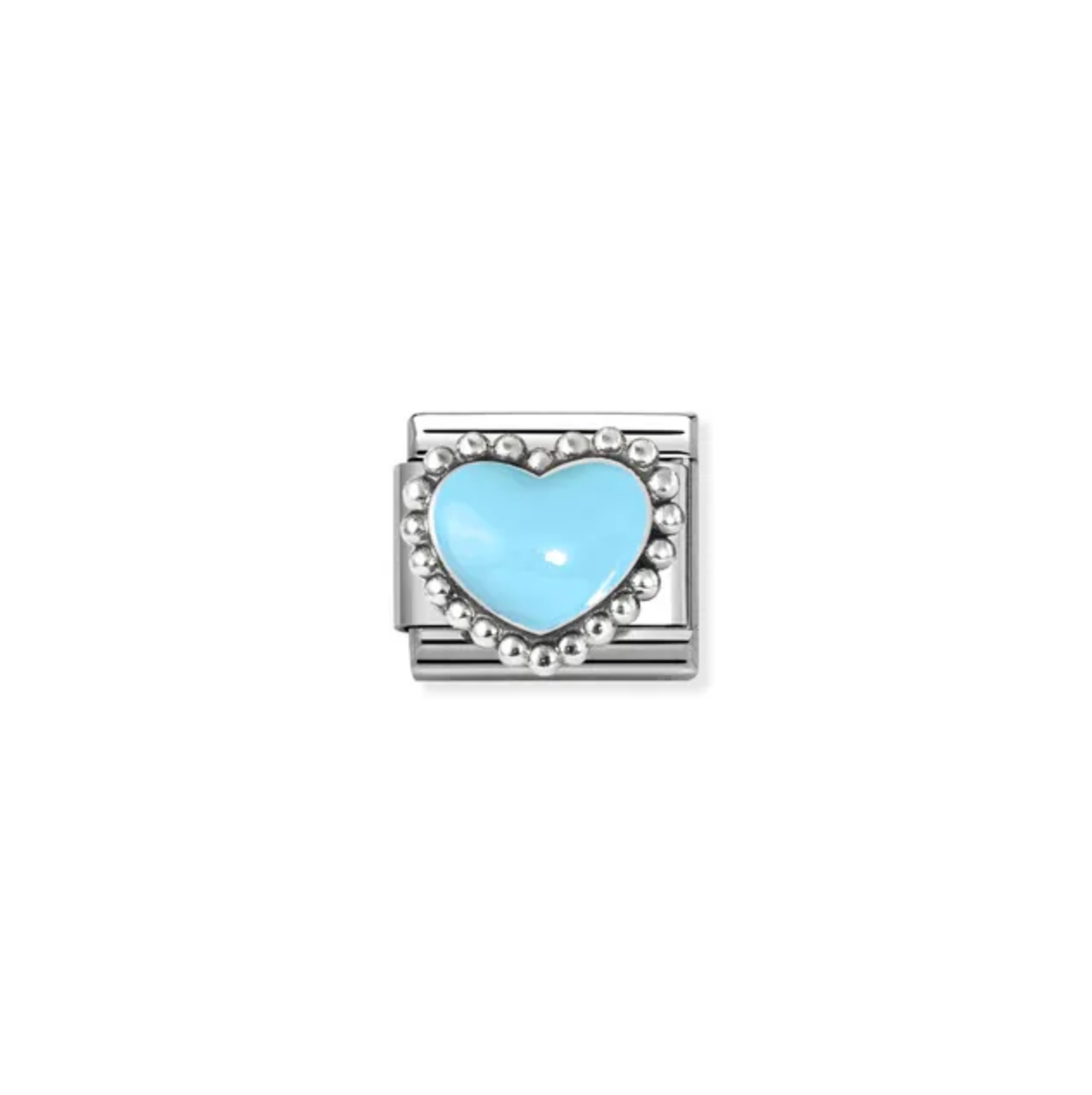 Nomination Classic Silver Blue Raised Heart Charm