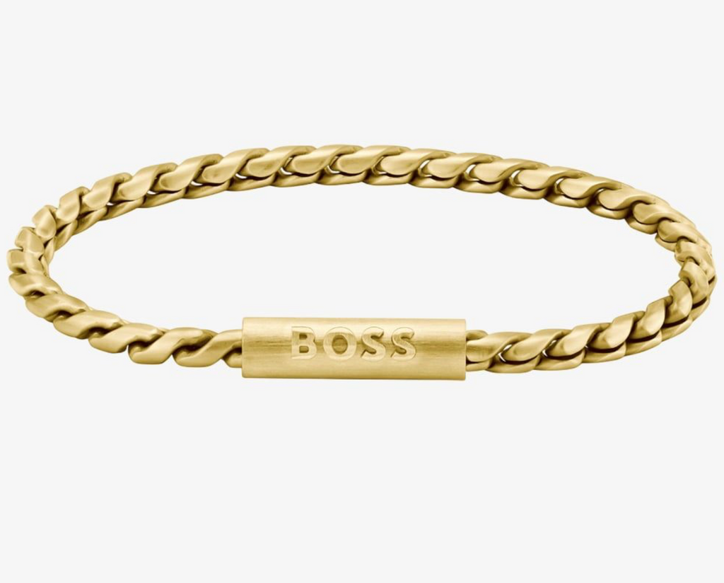 Mens BOSS Doran Yellow Gold-Tone Bracelet