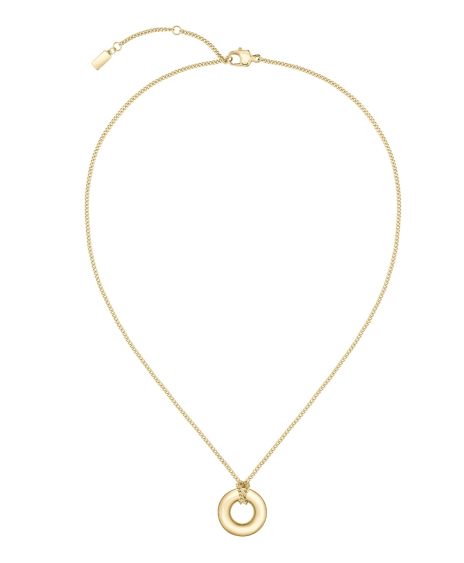 Ladies BOSS Gold-Tone Necklace With Logo Hoop