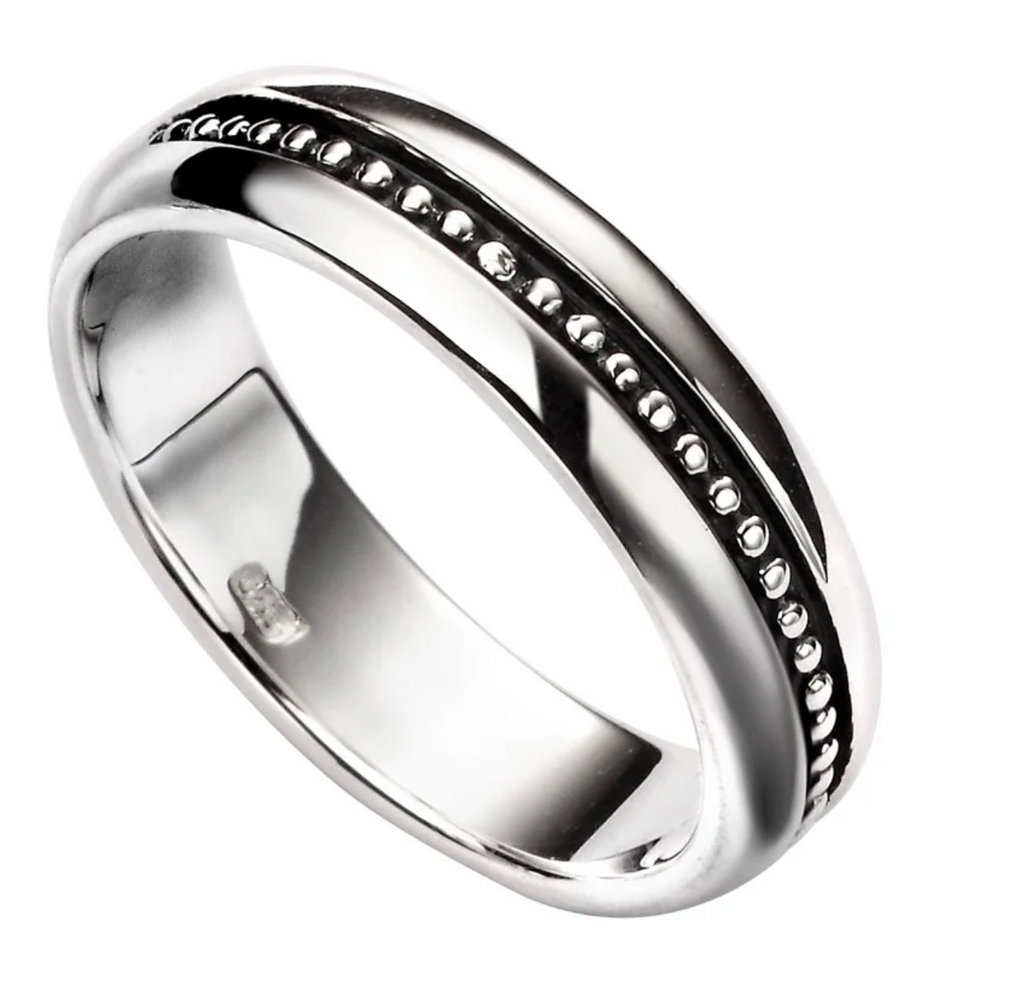 Oxidised Inset Pattern Ring