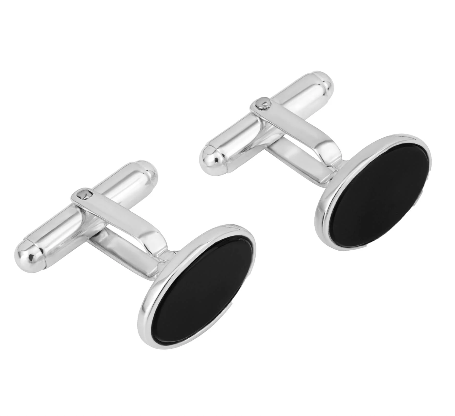Oval Cufflinks with Onyx