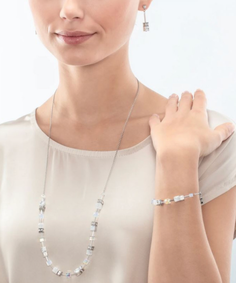 GeoCUBE¨ Iconic Nature Chain necklace white