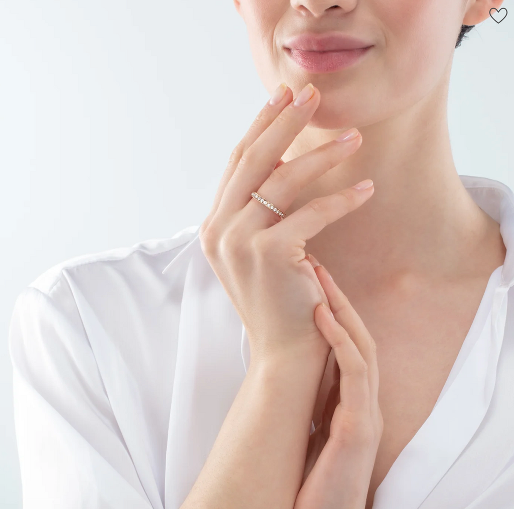 Rose gold crystal ring stainless steel