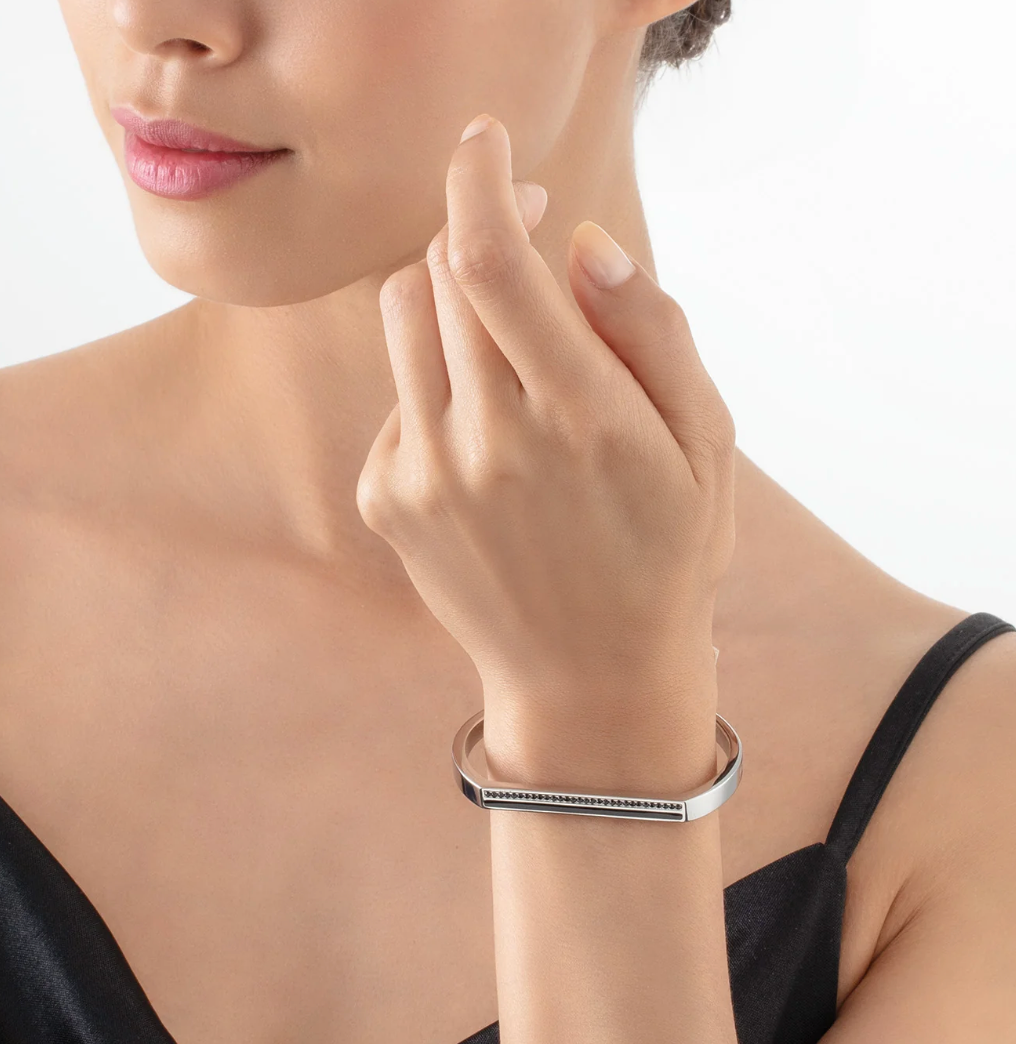 Bangle stainless steel & Black & Silver